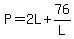 P+=+2L+%2B+76%2FL