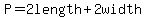 P+=+2length+%2B+2width