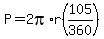 P+=+2pi%2Ar%28105%2F360%29