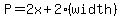 P+=+2x+%2B+2%28width%29