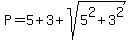P+=+5+%2B+3+%2B+sqrt%285%5E2+%2B+3%5E2%29