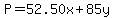 P+=+52.50x%2B85y