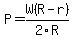 P+=+W%28R-r%29%2F2R