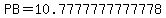 PB=10.7777777777778