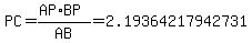 PC=%28AP%2ABP%29%2FAB=+2.19364217942731
