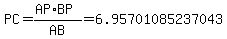 PC=%28AP%2ABP%29%2FAB=+6.95701085237043