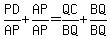 PD%2FAP+%2B+AP%2FAP=+QC%2FBQ+%2B+BQ%2FBQ