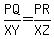PQ%2FXY+=+PR%2FXZ