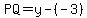 PQ=y-%28-3%29