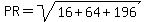 PR=sqrt%2816%2B64%2B196%29
