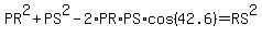 PR%5E2%2BPS%5E2-2%2APR%2APS%2Acos%2842.6%29=RS%5E2