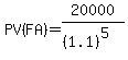 PV%28FA%29+=+20000+%2F+%28%281.1%29%5E5%29+