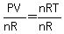 PV%2F%28nR%29=nRT%2F%28nR%29