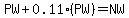 PW%2B0.11%28PW%29=NW