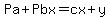 Pa%2BPbx=cx%2By