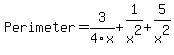 Perimeter=3%2F4x%2B1%2Fx%5E2%2B5%2Fx%5E2