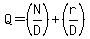 Q=%28N%2FD%29%2B%28r%2FD%29