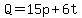 Q=15p%2B6t