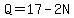 Q=17-2N