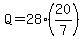 Q=28%2820%2F7%29