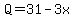 Q=31-3x