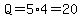 Q=5%2A4=20