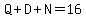 Q+%2B+D+%2B+N+=+16