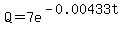 Q+=+7e%5E%28-0.00433t%29