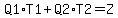Q1%2AT1%2BQ2%2AT2=Z