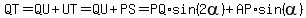 QT=QU%2BUT=QU%2BPS=PQ%2Asin%282alpha%29%2BAP%2Asin%28alpha%29