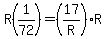 R%281%2F72%29=%2817%2FR%29R
