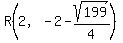 R%282%2C-2-sqrt%28199%29%2F4%29