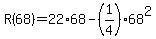 R%2868%29=+22%2A68-%281%2F4%2968%5E2