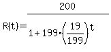 R%28t%29+=+200%2F%281%2B199%2819%2F199%29%5Et%29