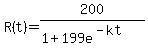 R%28t%29+=+200%2F%281%2B199e%5E%28-kt%29%29