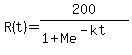 R%28t%29+=+200%2F%281%2BMe%5E%28-kt%29%29