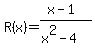 R%28x%29=%28x-1%29%2F%28x%5E2-4%29