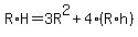 R%2AH=3R%5E2%2B4%28R%2Ah%29%29