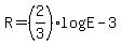 R=%282%2F3%29log%28+E%29-3+