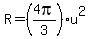 R=%284pi%2F3%29%2Au%5E2