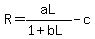 R=+aL%2F%281%2BbL%29-c