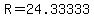 R=24.33333