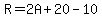 R=2A%2B20-10