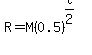 R=M%280.5%29%5E%28t%2F2%29