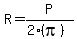 R=P%2F%282%28pi%29%29