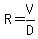 R=V%2FD