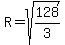 R=sqrt%28128%2F3%29