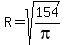 R=sqrt%28154%2Fpi%29