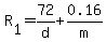 R%5B1%5D+=+72%2Fd+%2B+0.16%2Fm