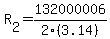R%5B2%5D+=+132000006%2F2%283.14%29